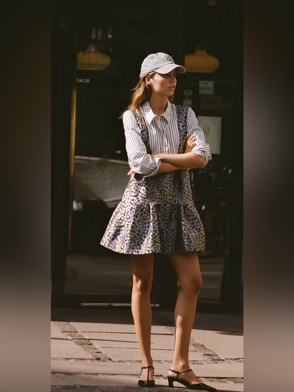 Anthropologie Long-Sleeve Collared Twofer Flounce Mini Dress
